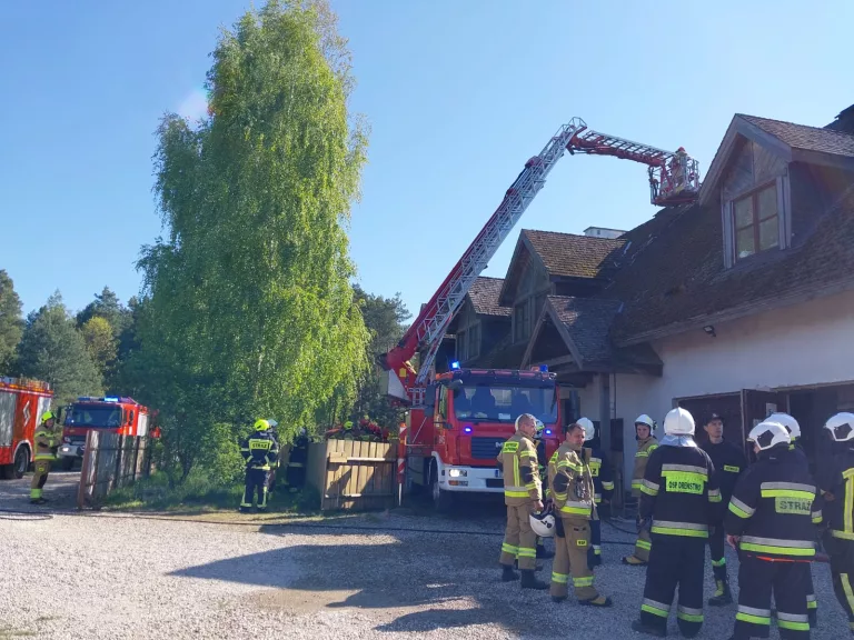 Pożar drewnianego budynku w Woźnejwsi